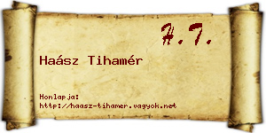Haász Tihamér névjegykártya